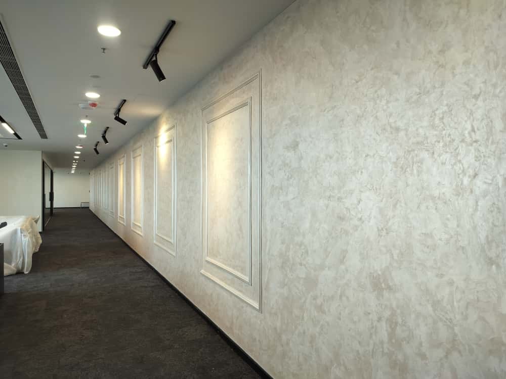 Manhattan Light hallway with framed wall panels